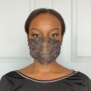 Rhinestone Mesh Fashion Face Mask